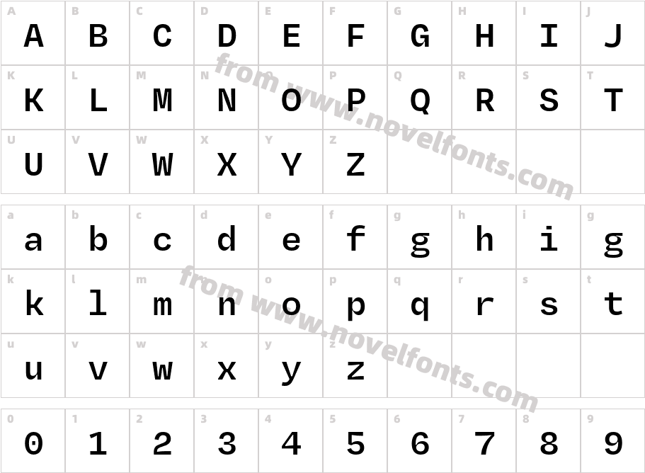 Degular Mono Demo SemiboldCharacter Map