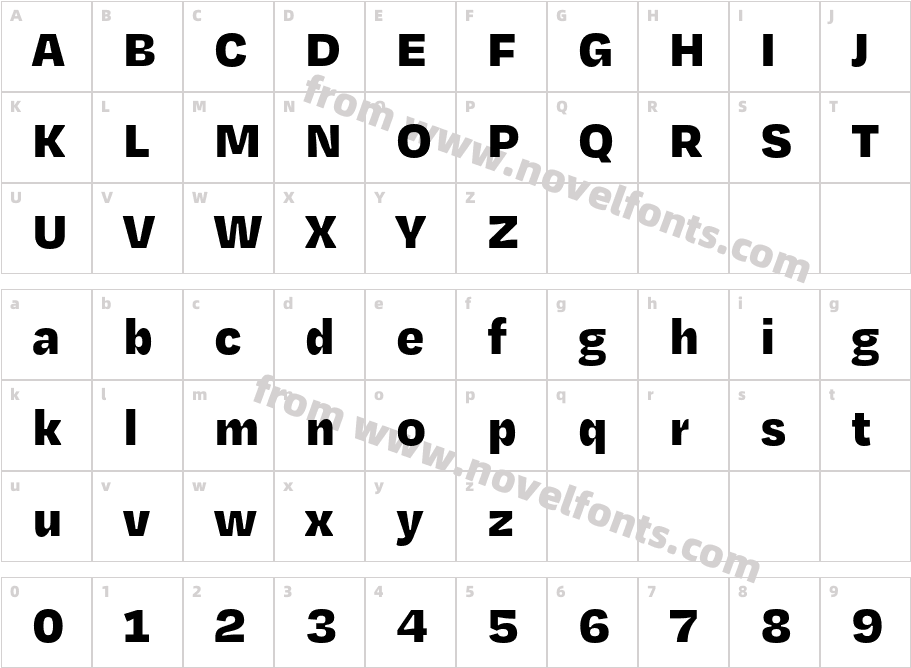 Degular Text Demo BlackCharacter Map
