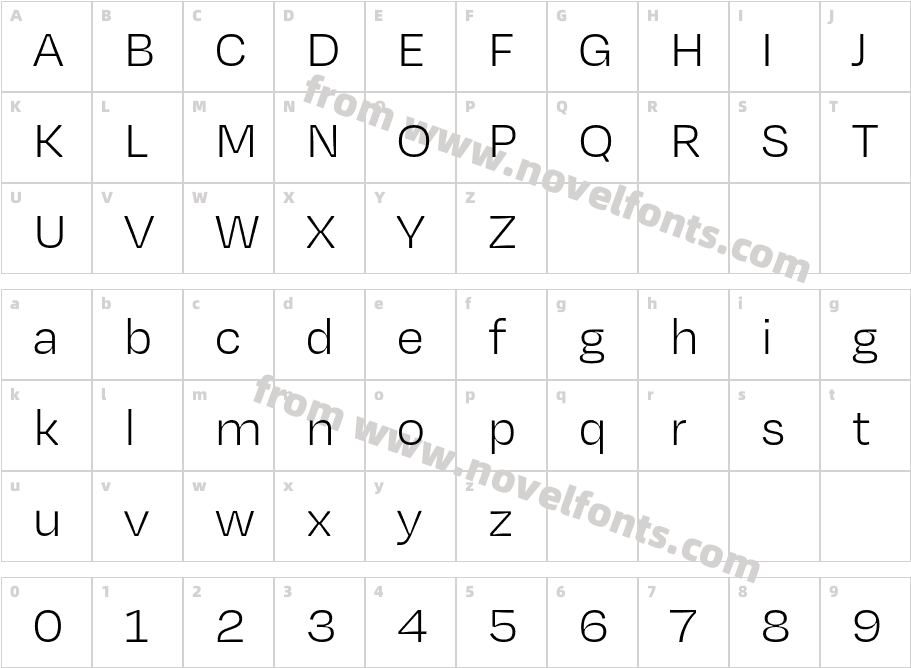 Degular Text Demo LightCharacter Map