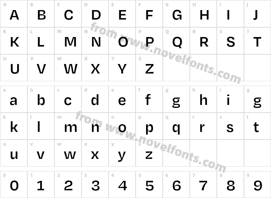 Degular Text Demo SemiboldCharacter Map