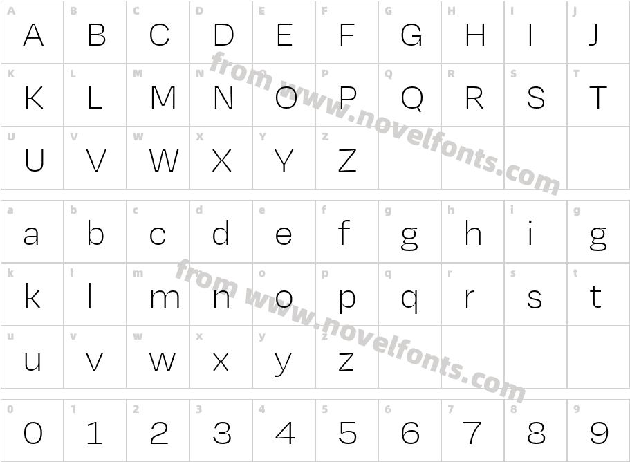 Degular Text Demo ThinCharacter Map