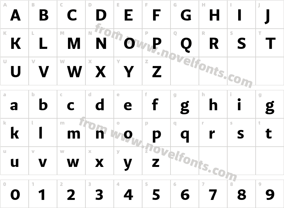 Dejanire Sans BoldCharacter Map
