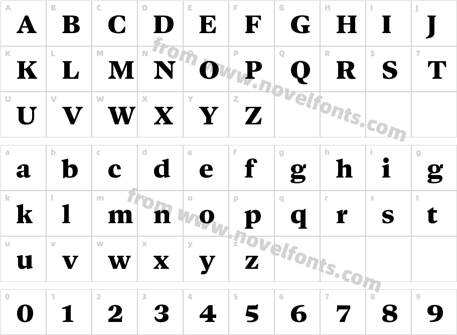 Dejanire Text BlackCharacter Map