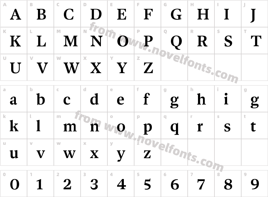 Dejanire Text MediumCharacter Map