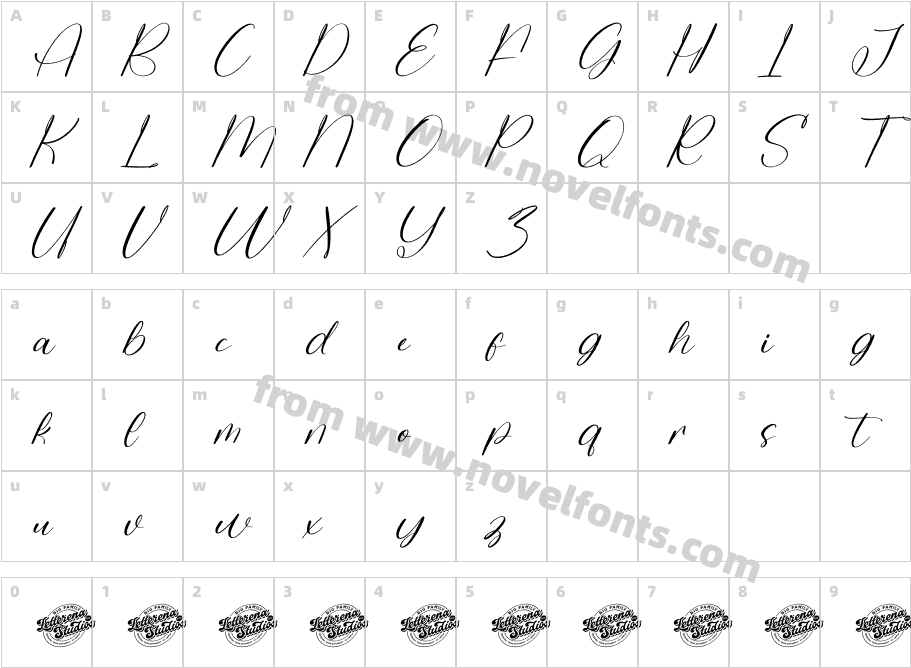 Delight Splash DEMO VERSION ItalicCharacter Map