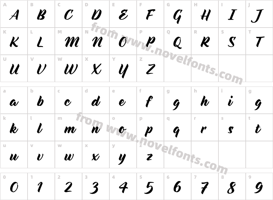 Delisia W00 RegularCharacter Map