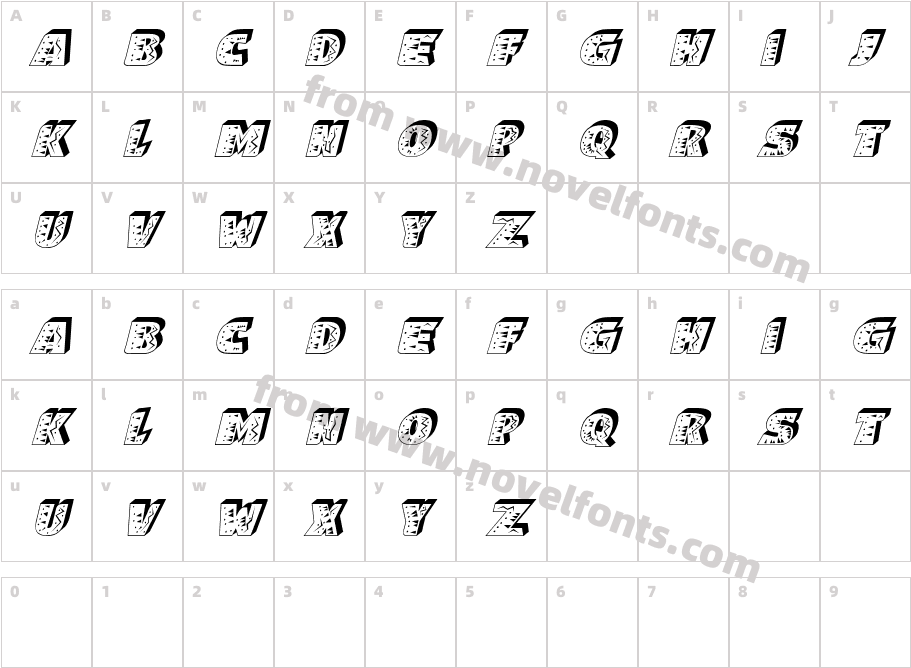 Lintel ItalicCharacter Map