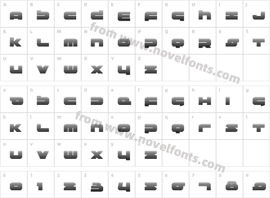 Delmoto GradientCharacter Map