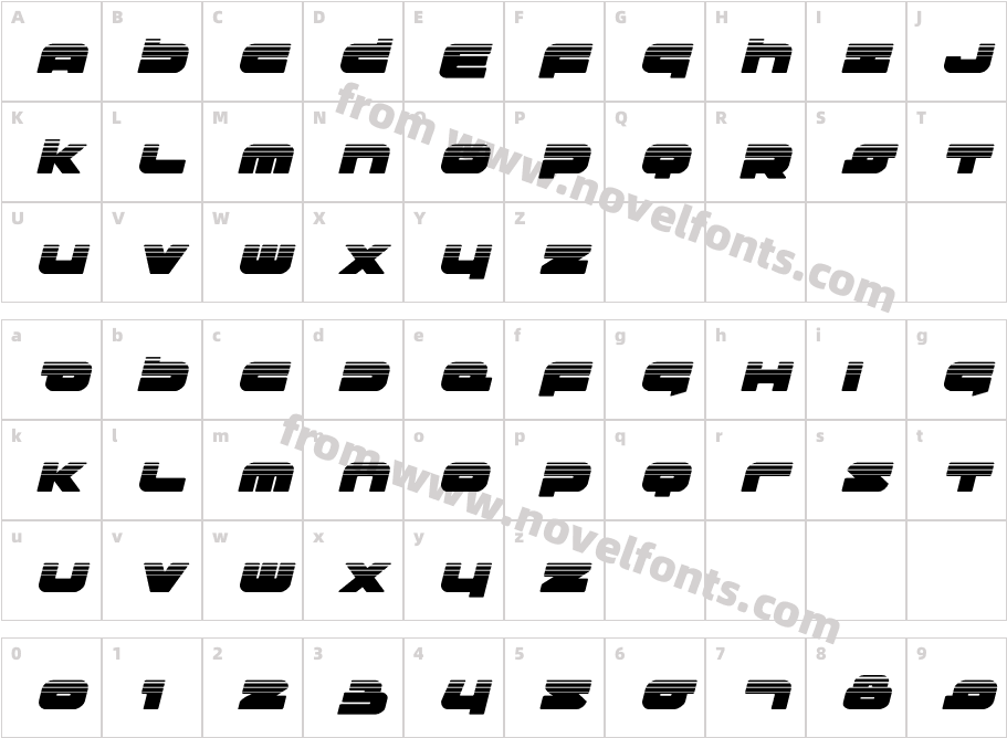 Delmoto Halftone ItalicCharacter Map