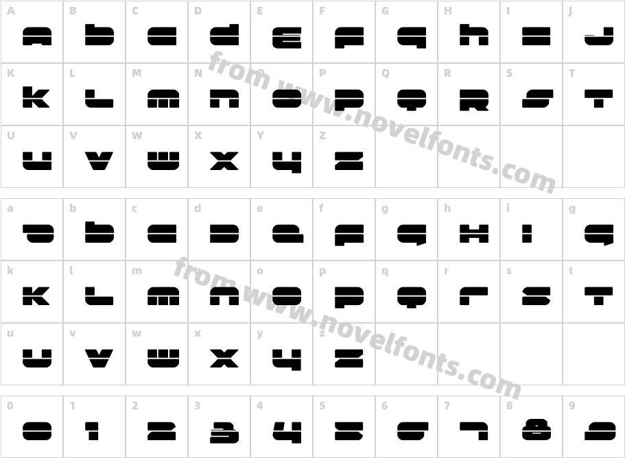 Delmoto LaserCharacter Map
