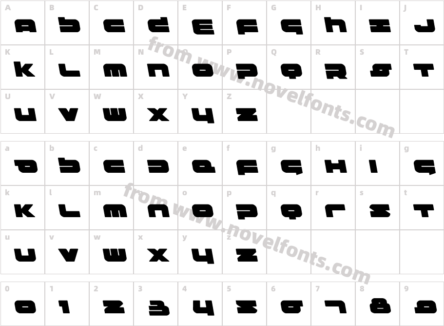 Delmoto Semi LeftalicCharacter Map