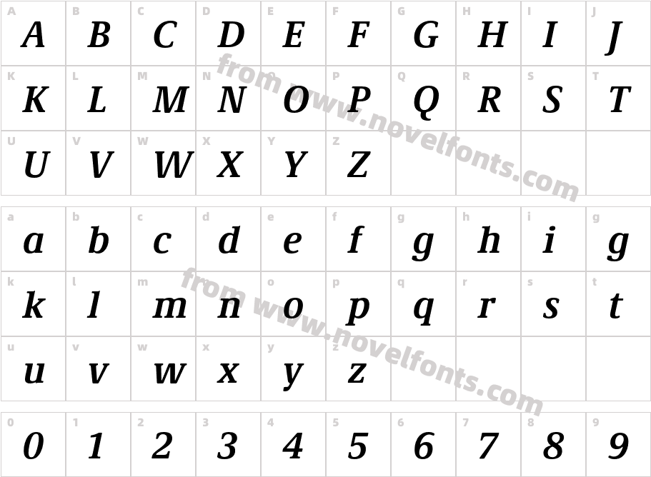 Demos Next Pro Bold ItalicCharacter Map