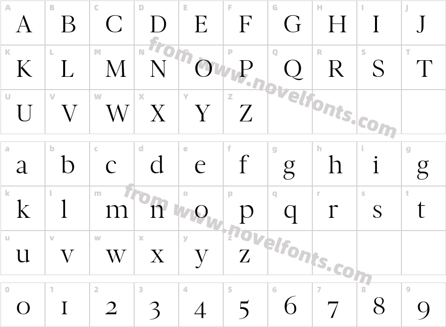 Denish MediumCharacter Map
