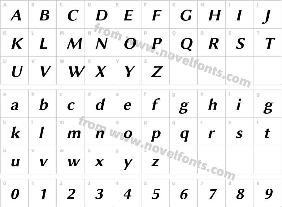 Linux Biolinum Slanted BoldCharacter Map