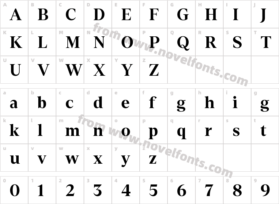 Denton BoldCharacter Map