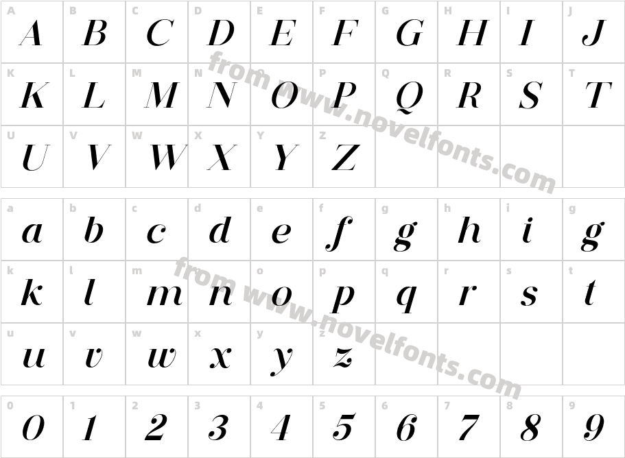 Deroma Slab W05 ItalicCharacter Map