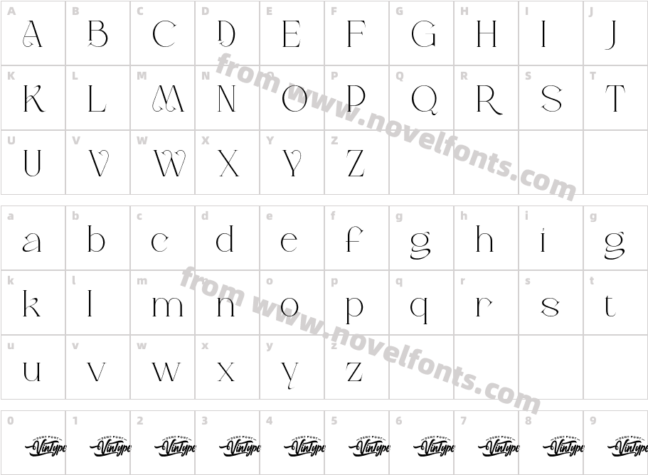 Derovana Demo RegularCharacter Map
