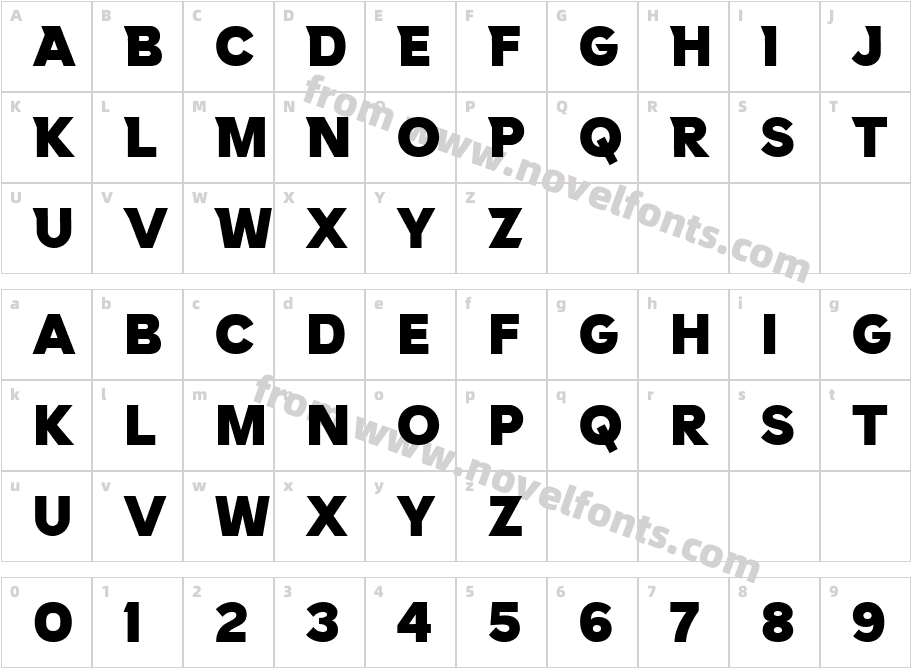 Devator Bold ExpandedCharacter Map
