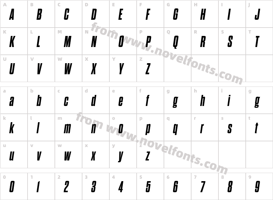 Dharma GothicM Ex Bold ItalicCharacter Map