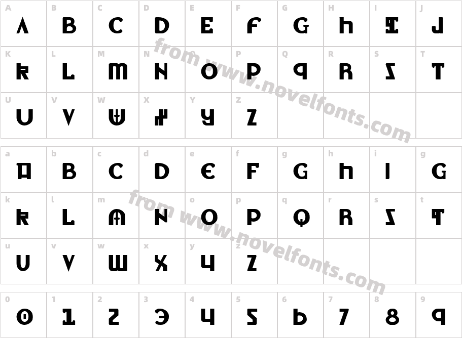 Lionheart BoldCharacter Map