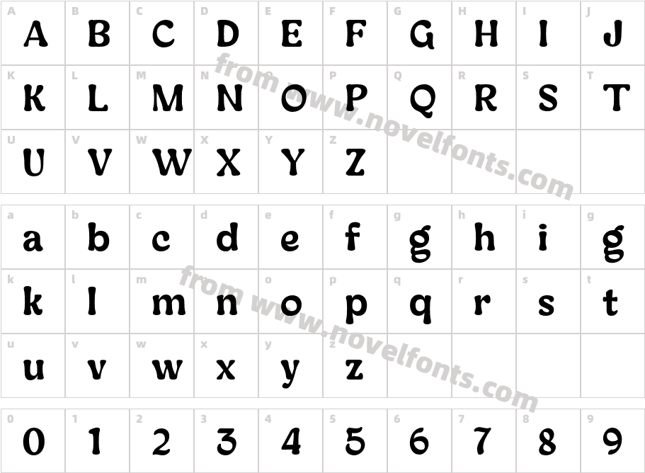 Diastre Vintage Bold RegularCharacter Map