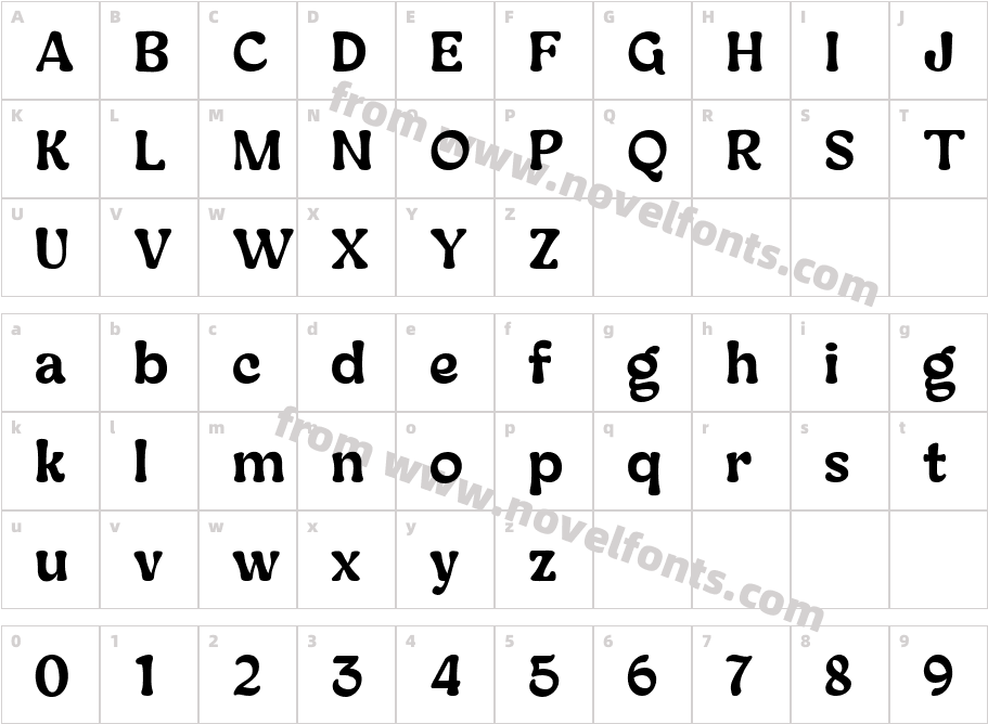 Diastre Vintage Bold RegularCharacter Map