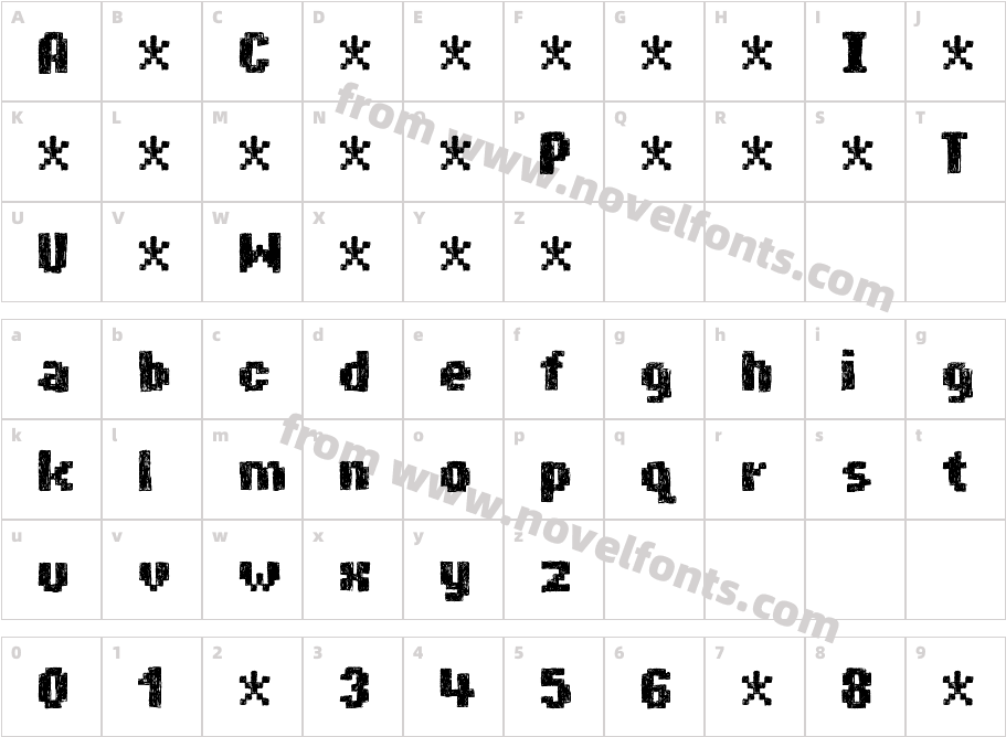 Digitalika RegularCharacter Map