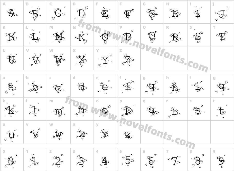 Liquid NewspaperCharacter Map