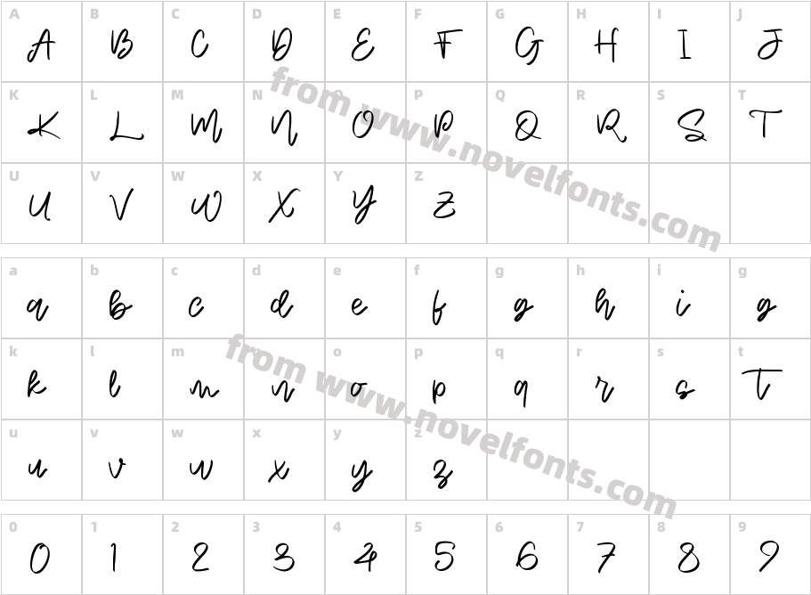 Dihyani RegularCharacter Map
