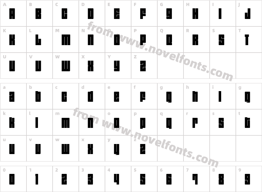 Dimensions 700RCharacter Map