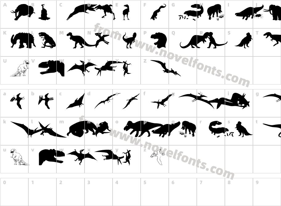 Dino SilhouettesCharacter Map