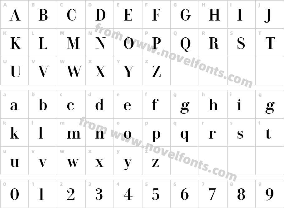 Dionisio MediumCharacter Map