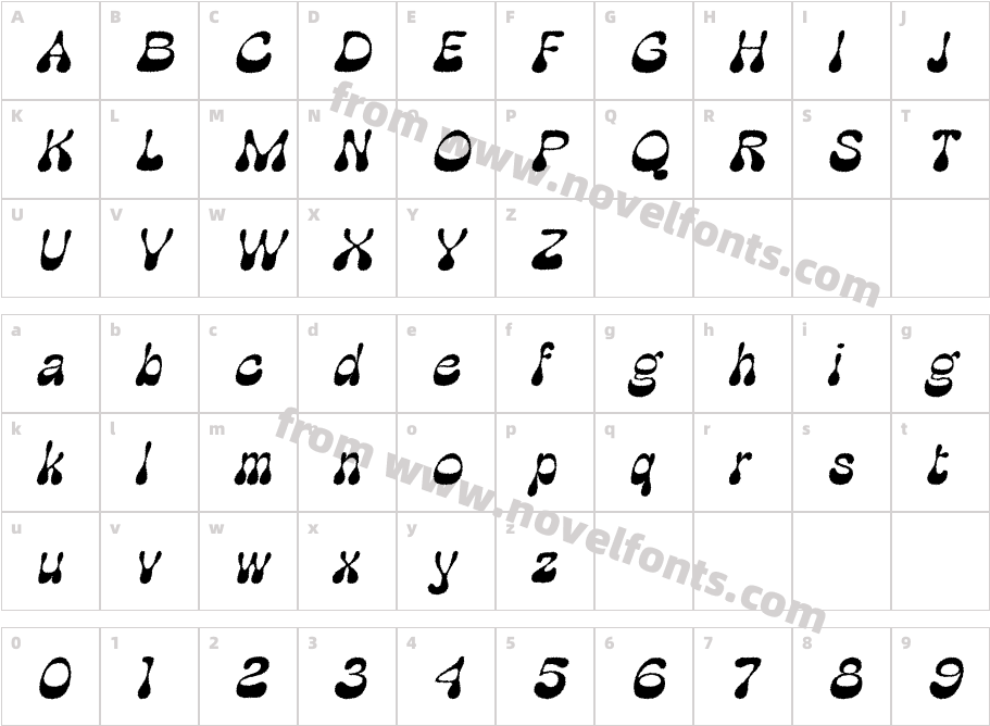 Discota Rough ItalicCharacter Map