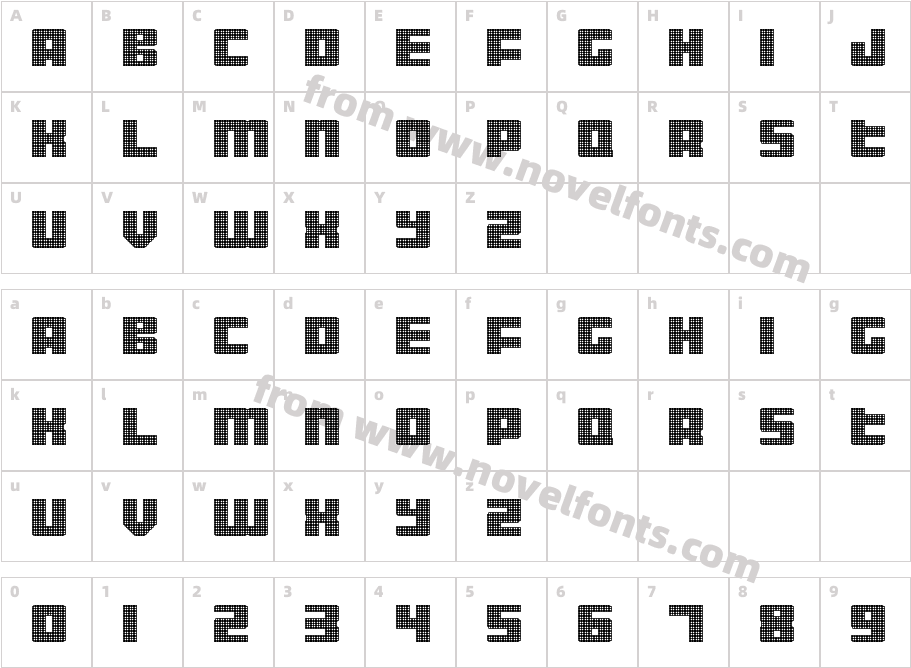 Display Gothic G RegularCharacter Map
