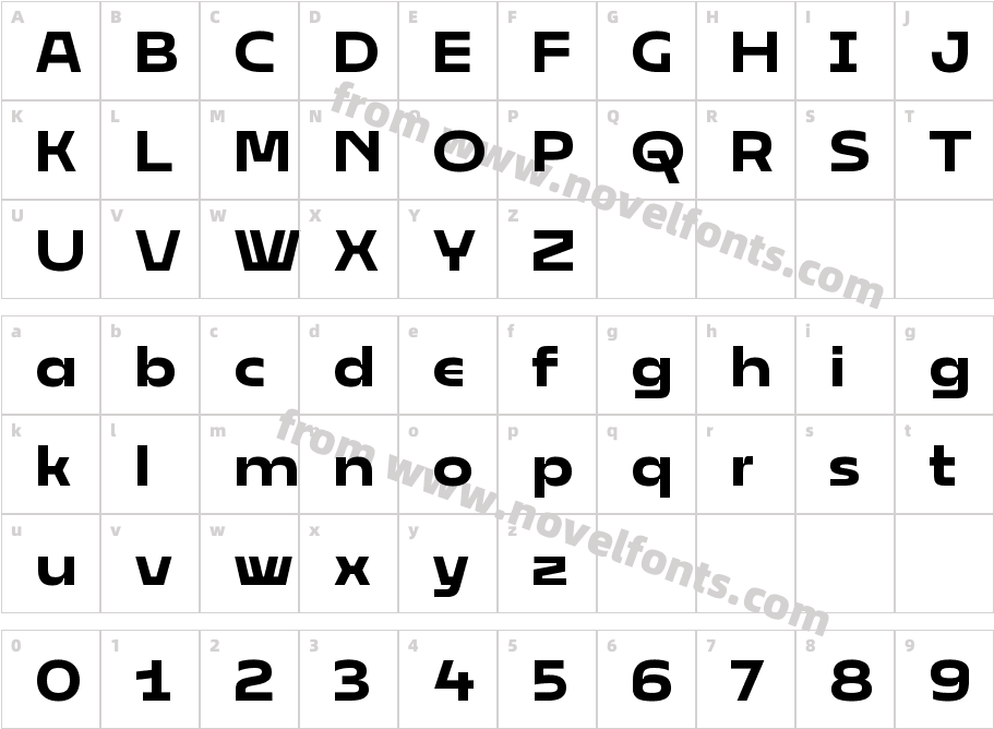 Displayer BoldCharacter Map