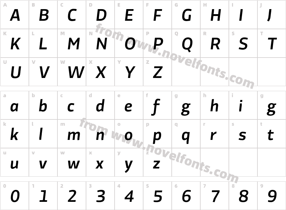 Divenire Medium ItalicCharacter Map