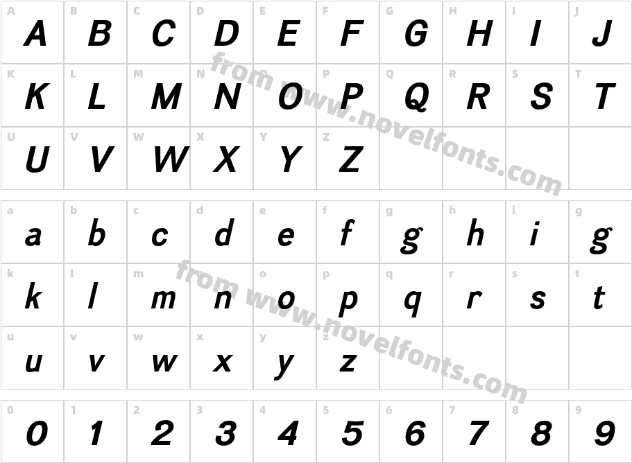 Divulge Rg Bold ItalicCharacter Map