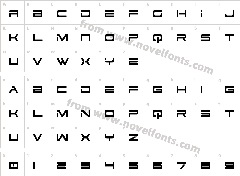 Dodger CondensedCharacter Map