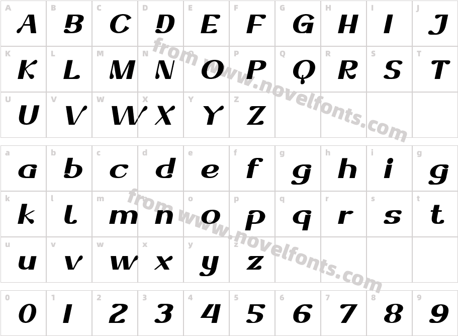 Dofend Black SlantedCharacter Map