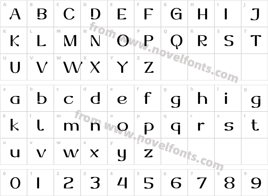 Dofend MediumCharacter Map
