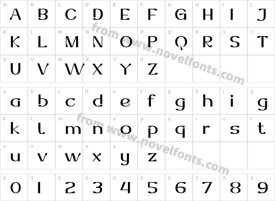 Dofend MediumCharacter Map