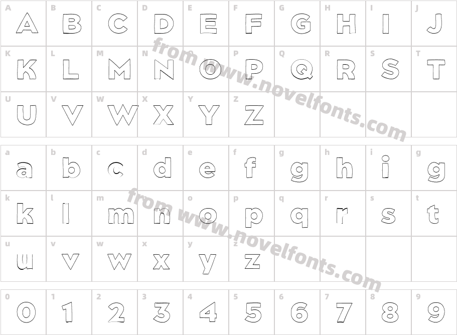 Dolcissimo OutlineCharacter Map