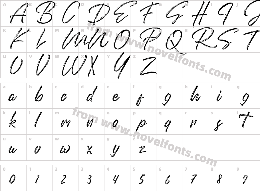 Domillion Brush RegularCharacter Map