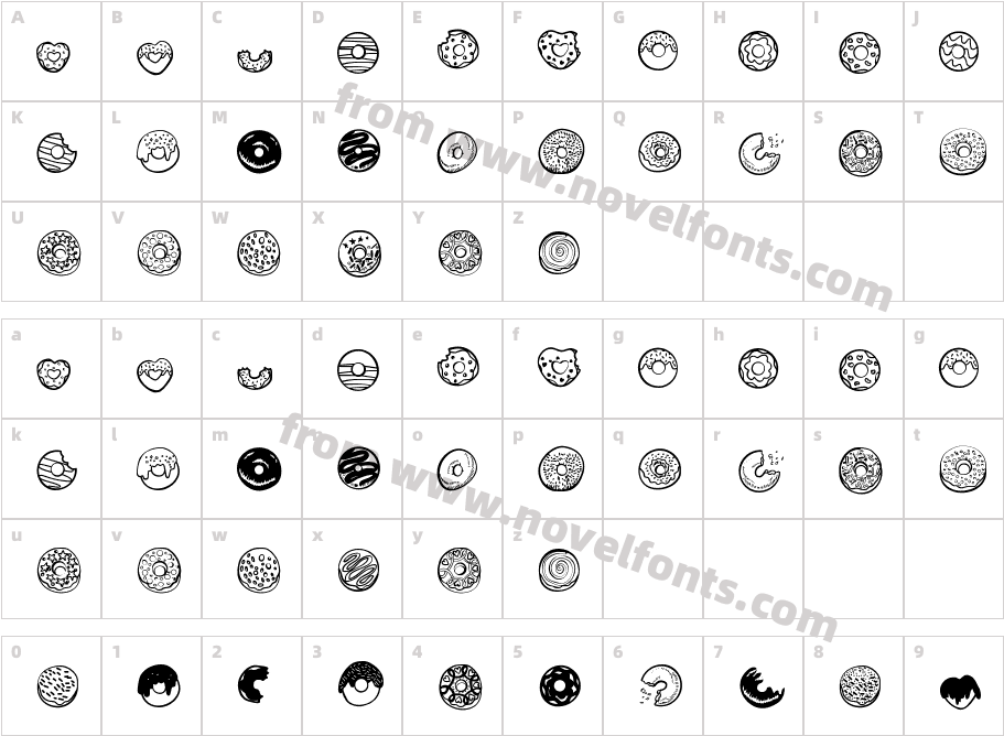 Donuts RegularCharacter Map