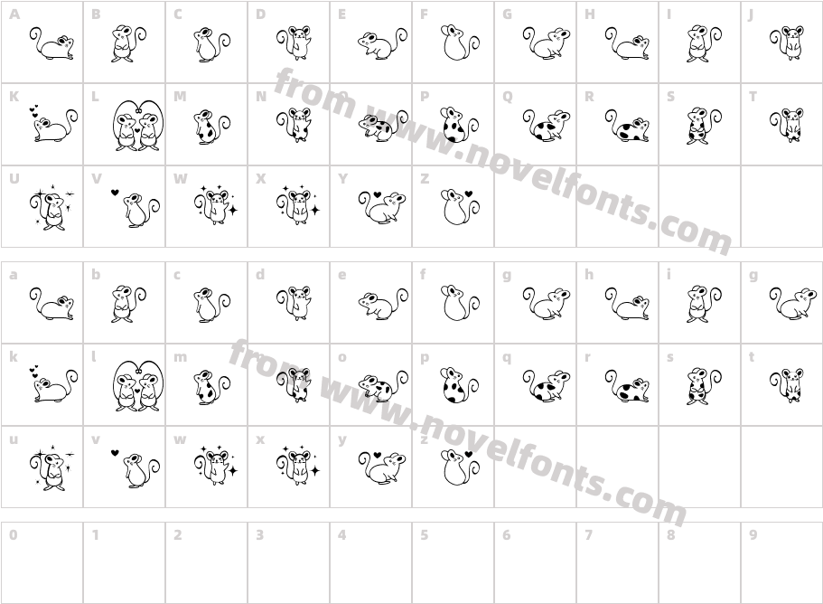 Doodle Mouse RegularCharacter Map