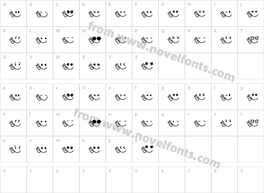 Doodle Smile RegularCharacter Map
