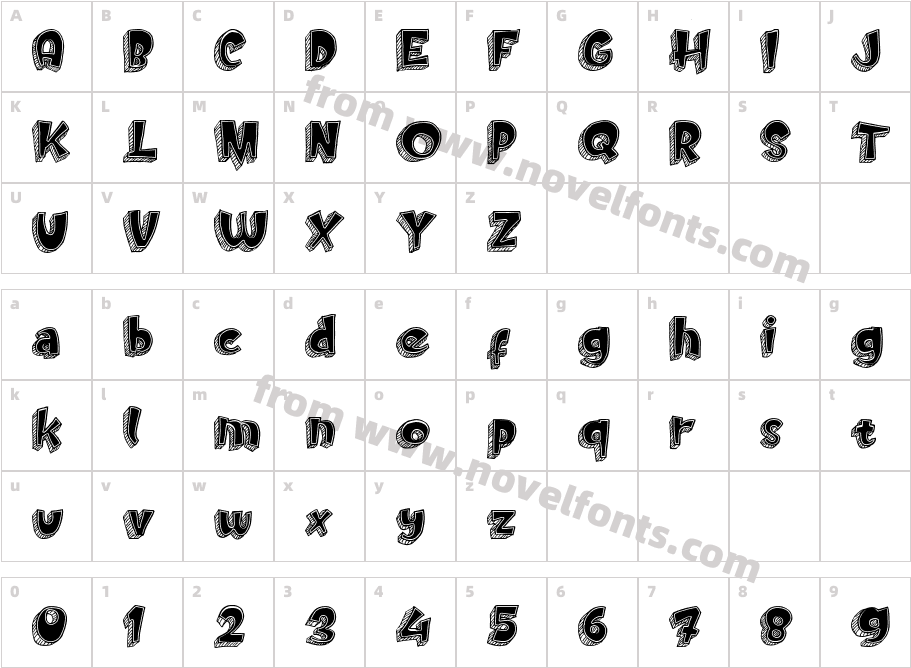 Doodletoon fillCharacter Map