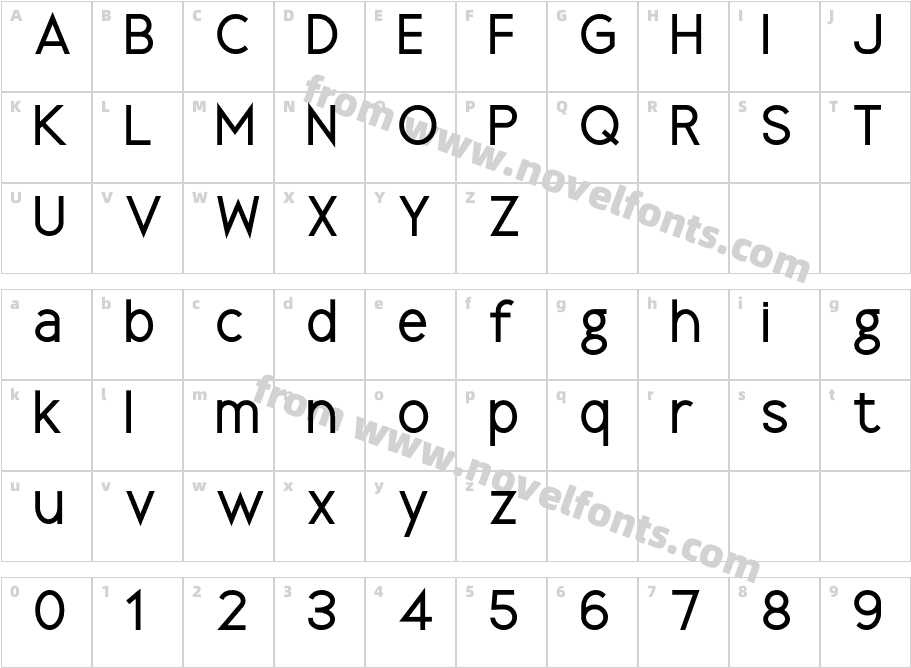 Dotcom Bold RegularCharacter Map