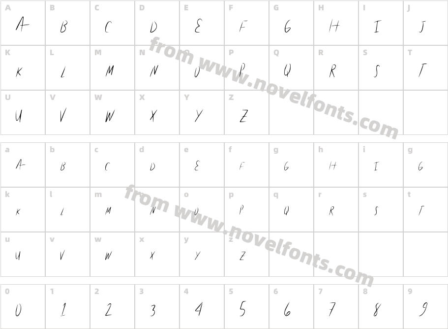 LiteHandCharacter Map