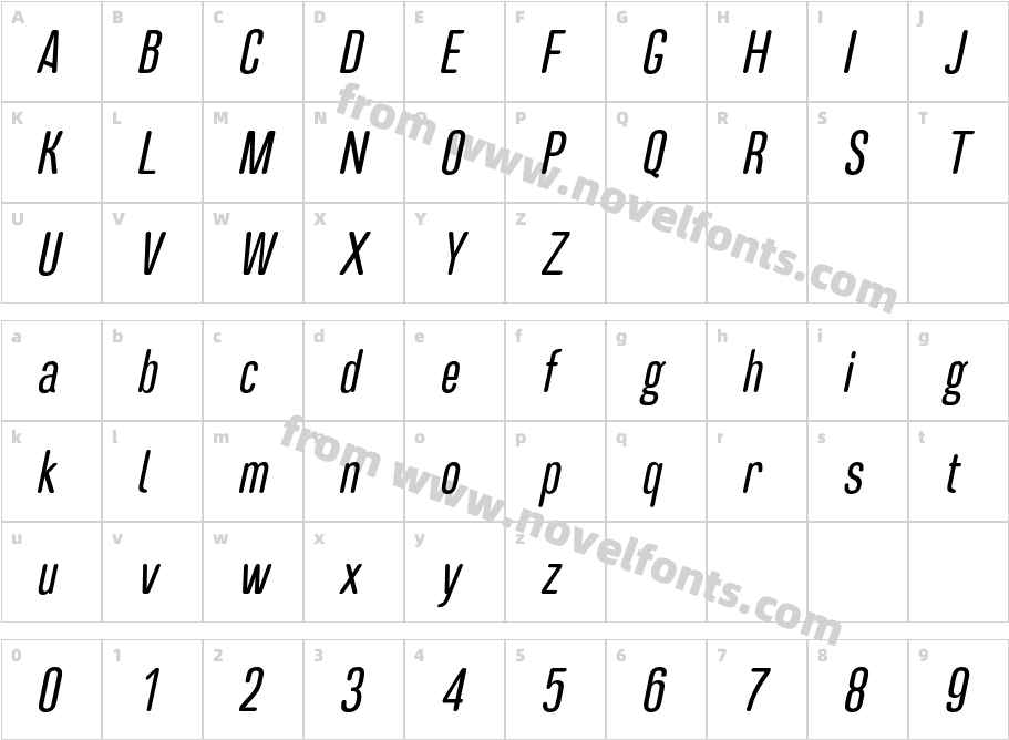 Dozed Rounded ItalicCharacter Map
